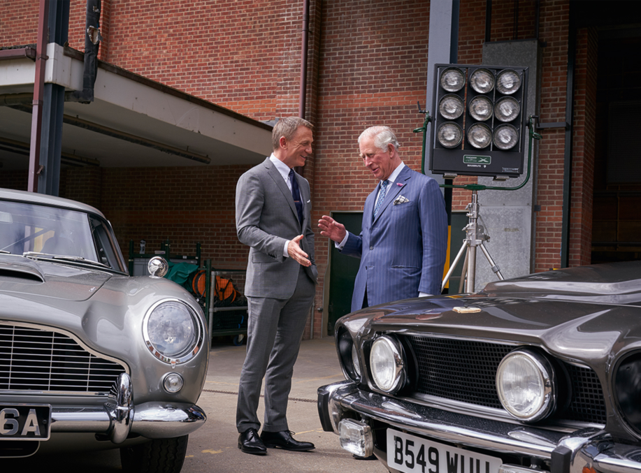 HRH The Prince of Wales Visits Bond 25 Sets