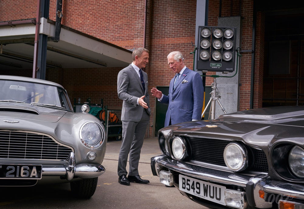 HRH THE PRINCE OF WALES VISITS BOND 25 SETS